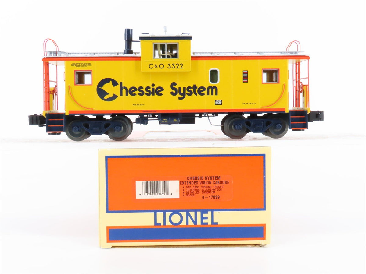 O Gauge 3-Rail Lionel #6-17639 C&amp;O Chessie System EV Caboose w/ Smoke &amp; Lights