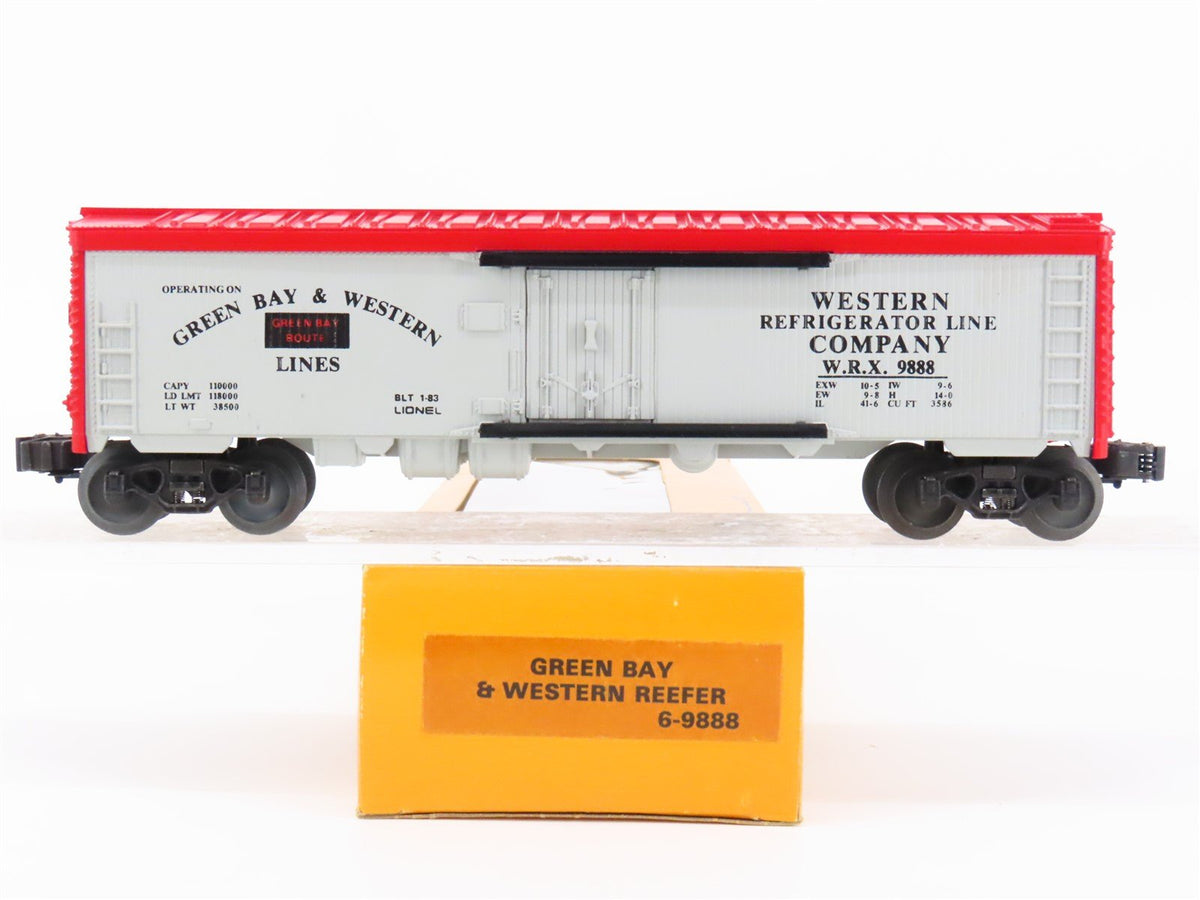 O Gauge 3-Rail Lionel 6-9888 WRX Green Bay &amp; Western Reefer #9888