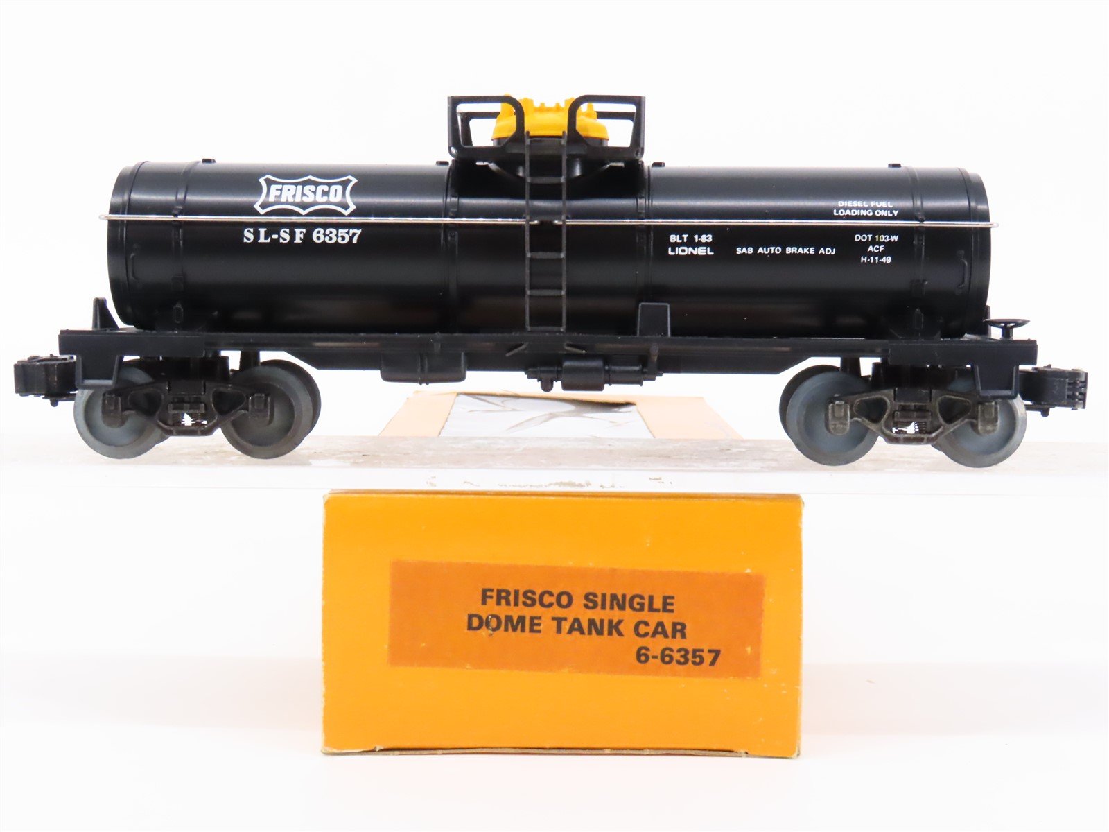 O Gauge 3-Rail Lionel 6-6357 SL-SF Frisco Single Dome Tank Car #6357