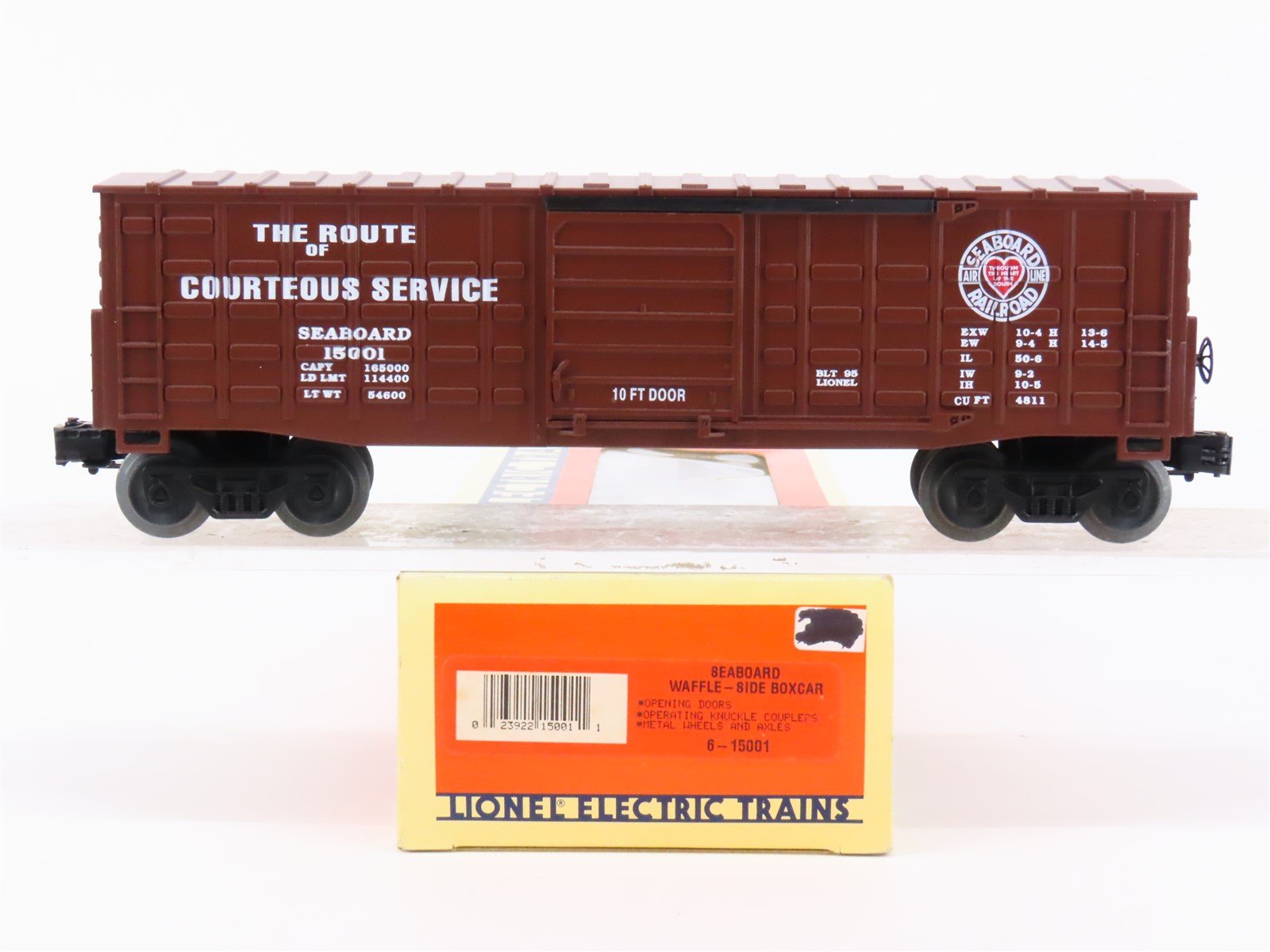 O Gauge 3-Rail Lionel 6-15001 SAL Seaboard Air Line Waffle-Side Box Car #15001