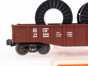 O Gauge 3-Rail Lionel 6-19400 MILW Milwaukee Road Gondola #19400 w/ Cable Reels