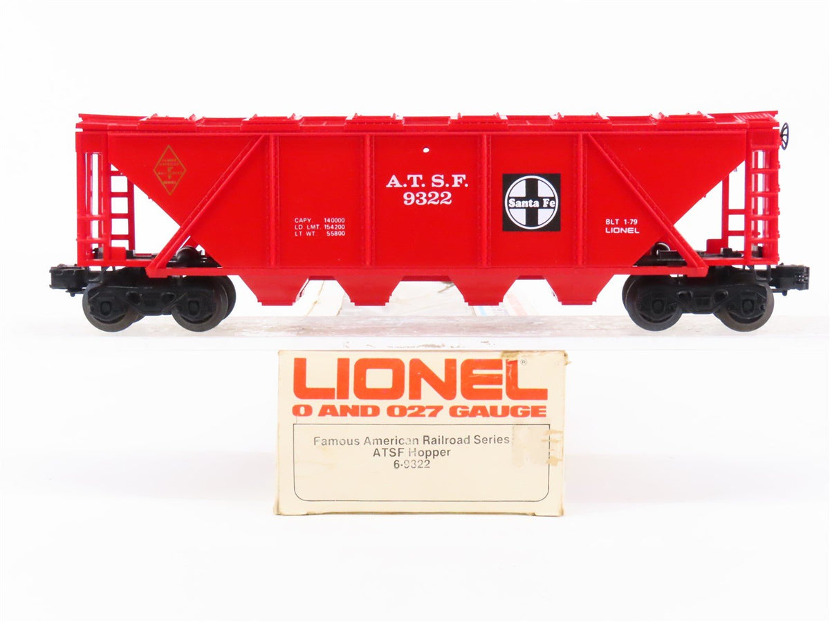 O Gauge 3-Rail Lionel 6-9322 ATSF Santa Fe Railroad 4-Bay Covered Hopper #9322