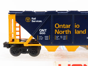 O Gauge 3-Rail Lionel 6-6100 ONT Ontario Northland 4-Bay Covered Hopper #6100