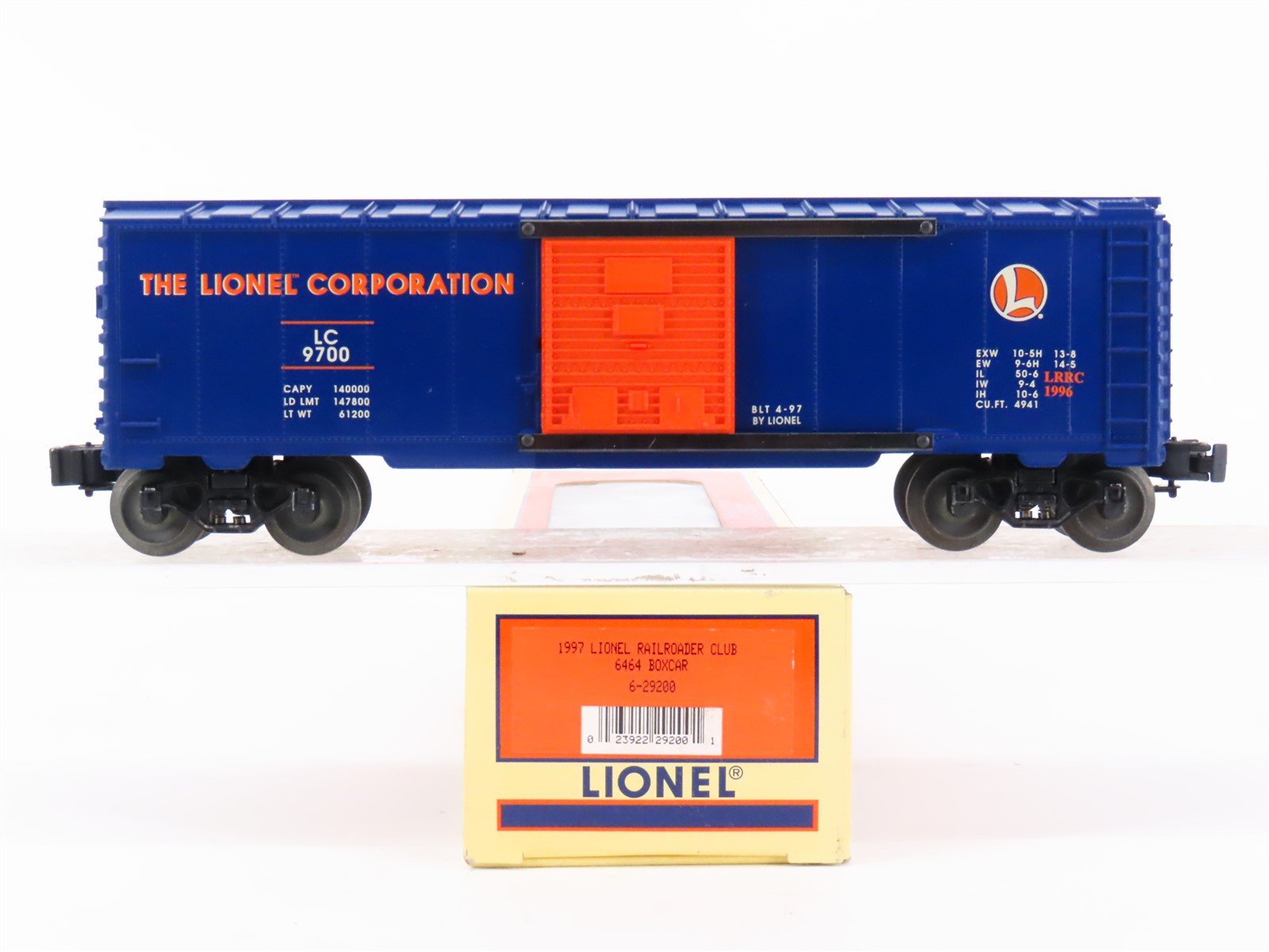 O Gauge 3-Rail Lionel 6-29200 LC Lionel Corporation Single Door Box Car #9700