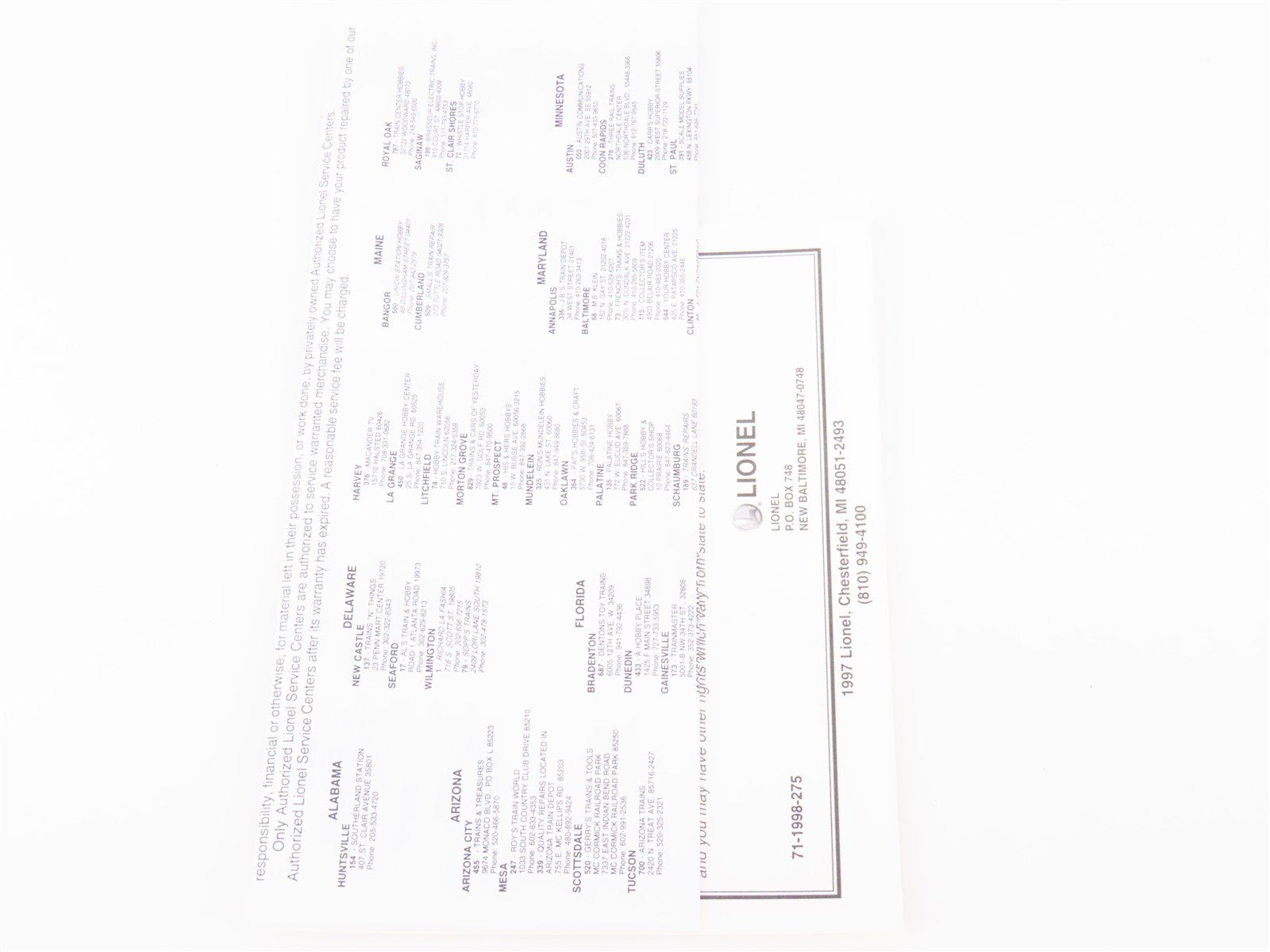 O Gauge 3-Rail Lionel 6-36229 Island Trains 1981-2001 Box Car #718-317-0008