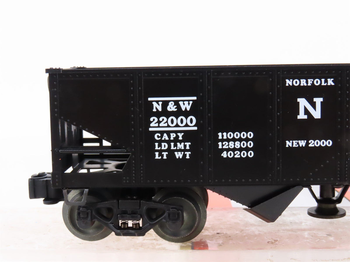 O Gauge 3-Rail Lionel 6-19885 N&amp;W Norfolk &amp; Western Operating 2-Bay Hopper 22000