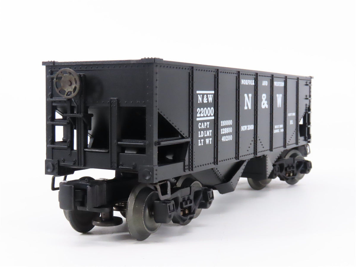 O Gauge 3-Rail Lionel 6-19885 N&amp;W Norfolk &amp; Western Operating 2-Bay Hopper 22000