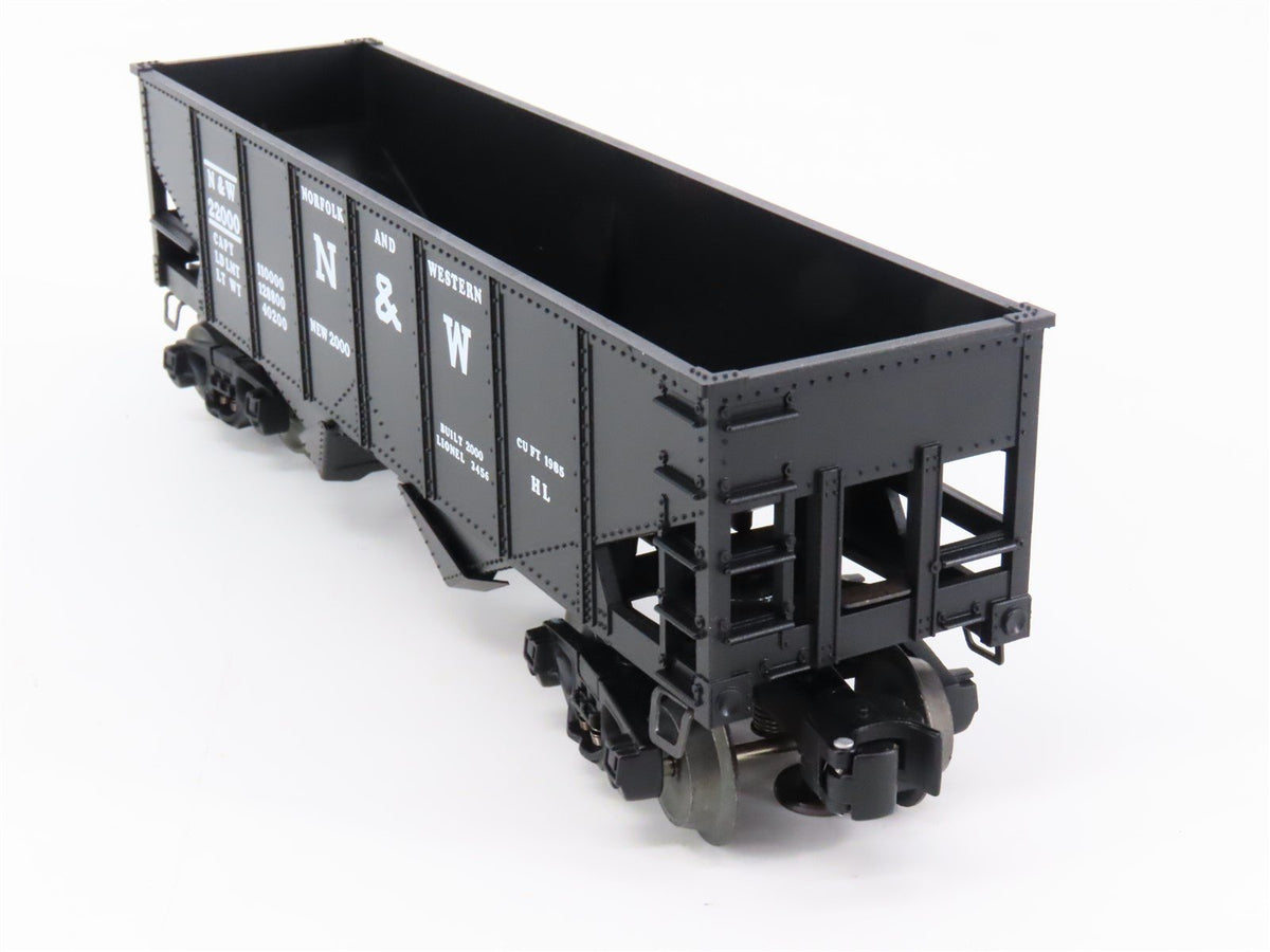 O Gauge 3-Rail Lionel 6-19885 N&amp;W Norfolk &amp; Western Operating 2-Bay Hopper 22000