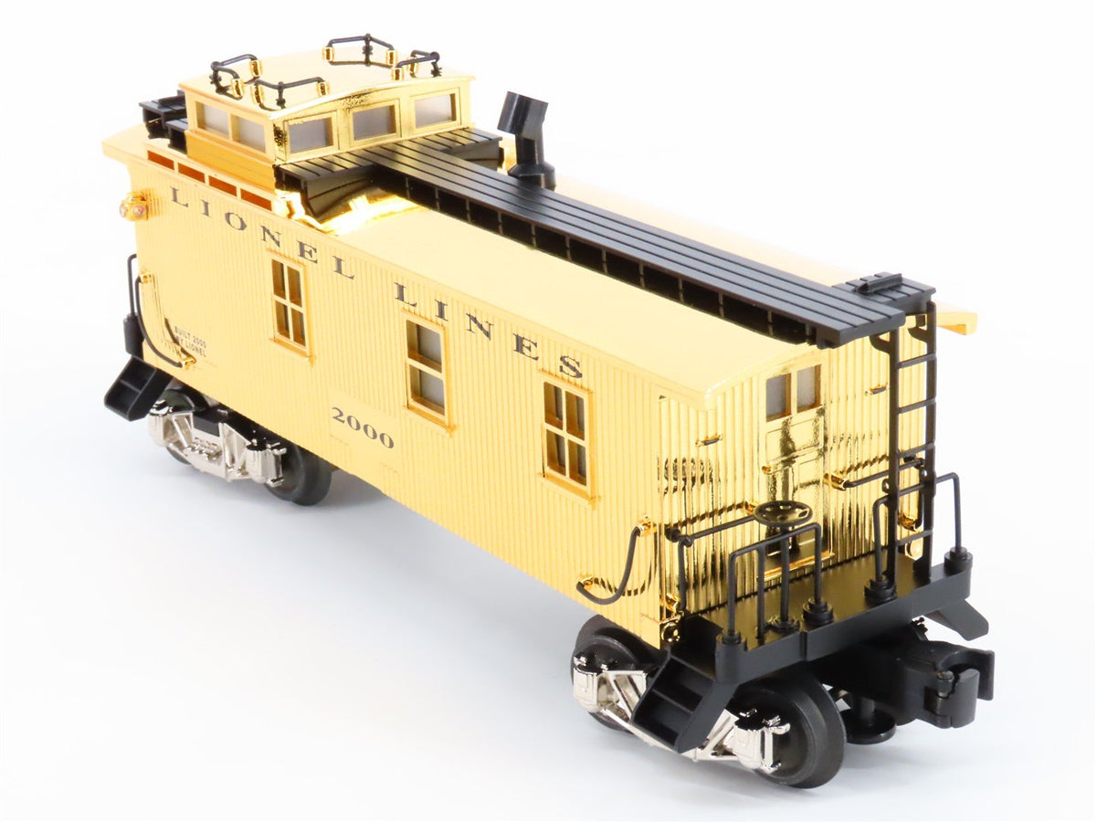 O Gauge 3-Rail Lionel 6-17635 Die-Cast Gold Plated Caboose #2000 w/ Lighting