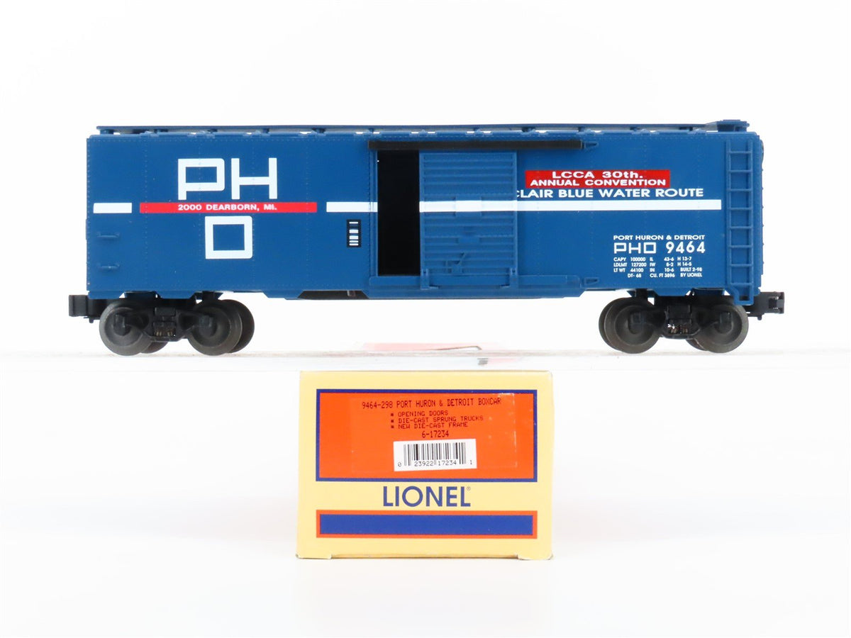 O Gauge 3-Rail Lionel 6-17234 LCCA 2000 PHD Port Huron &amp; Detroit Box Car #9464