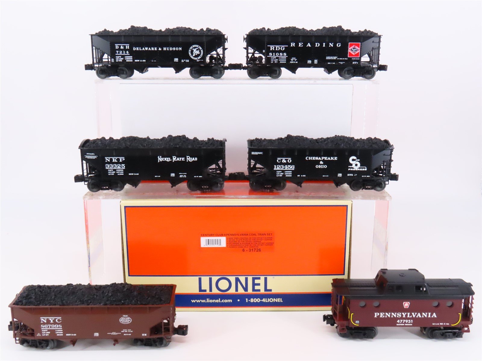 O Gauge 3-Rail Lionel 6-31726 Century Club Pennsylvania Coal Train 6-Car Set