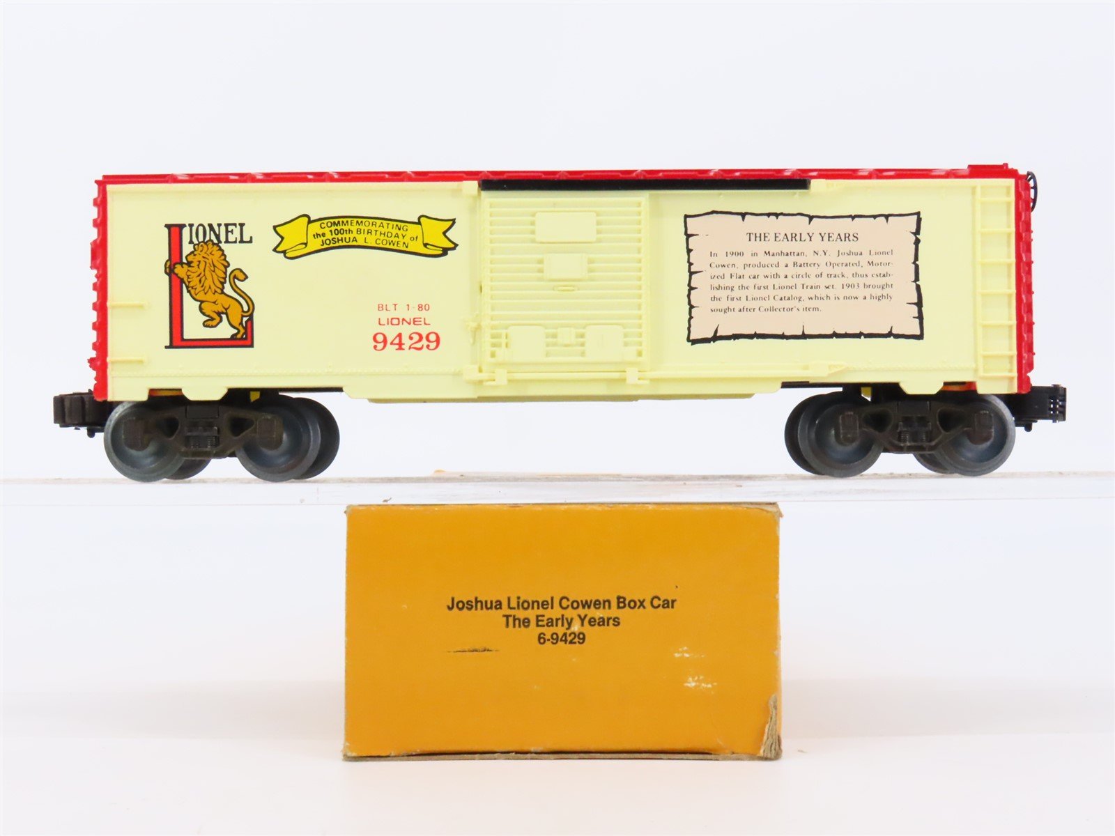 O Gauge 3-Rail Lionel 6-9429 Joshua Lionel Cowen Single Door Box Car #9429