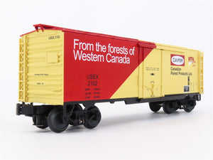 O Gauge 3-Rail MTH MTHRRC-2002 USEX Canfor Canadian Forest Products Reefer #2102