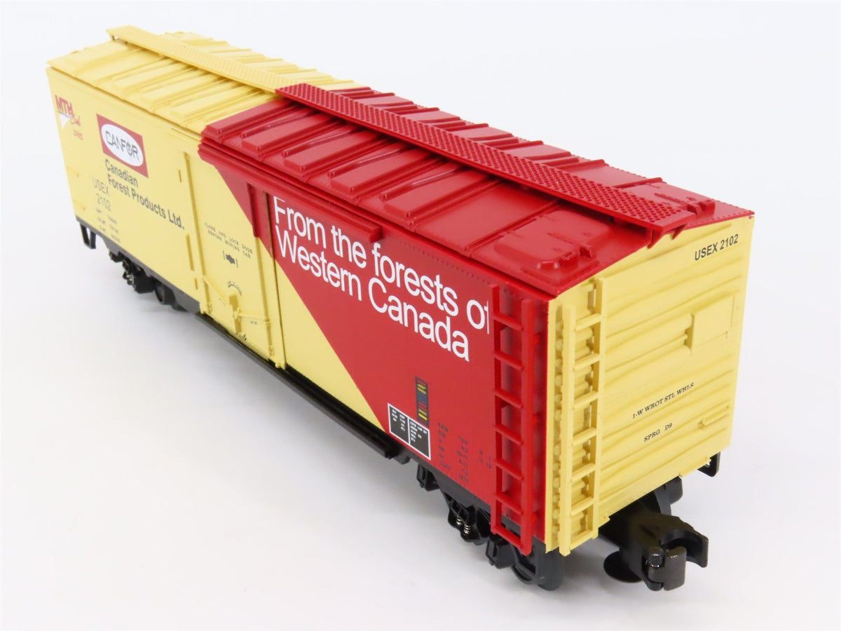 O Gauge 3-Rail MTH MTHRRC-2002 USEX Canfor Canadian Forest Products Reefer #2102