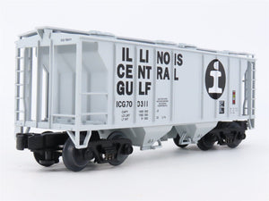 O Gauge 3-Rail MTH 20-97104 ICG Illinois Central Gulf 2-Bay Hopper #700311