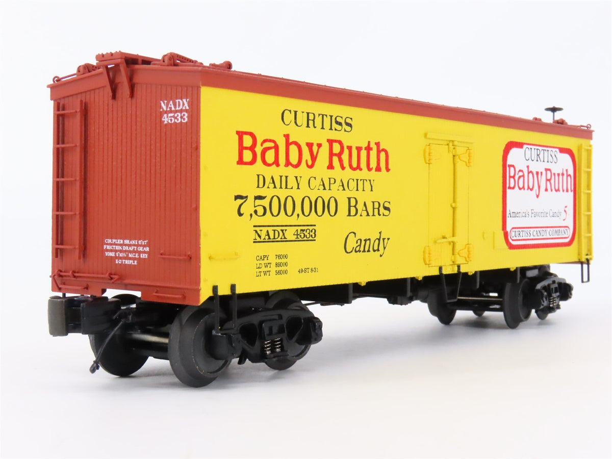 O Gauge 3-Rail MTH 20-94306 NADX Curtiss Baby Ruth 36&#39; Wood Reefer #4533