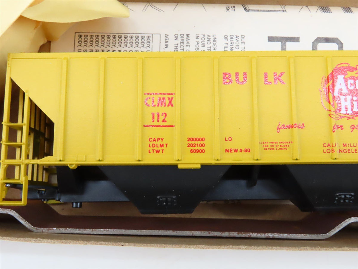 HO Scale Athearn Bev-Bel Kit #1407 CLMX Ace-Hi Bulk Feed 3-Bay Hopper #112