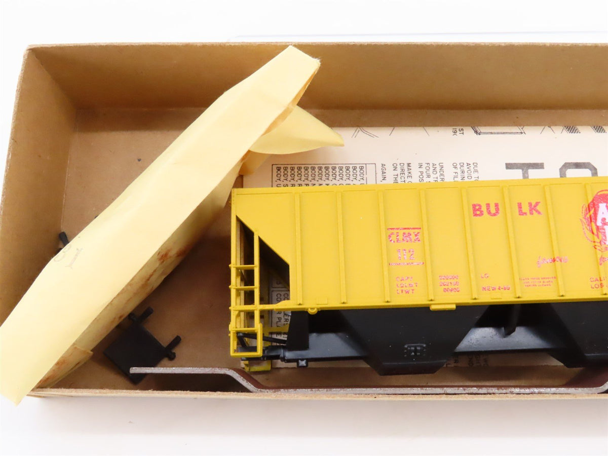 HO Scale Athearn Bev-Bel Kit #1407 CLMX Ace-Hi Bulk Feed 3-Bay Hopper #112