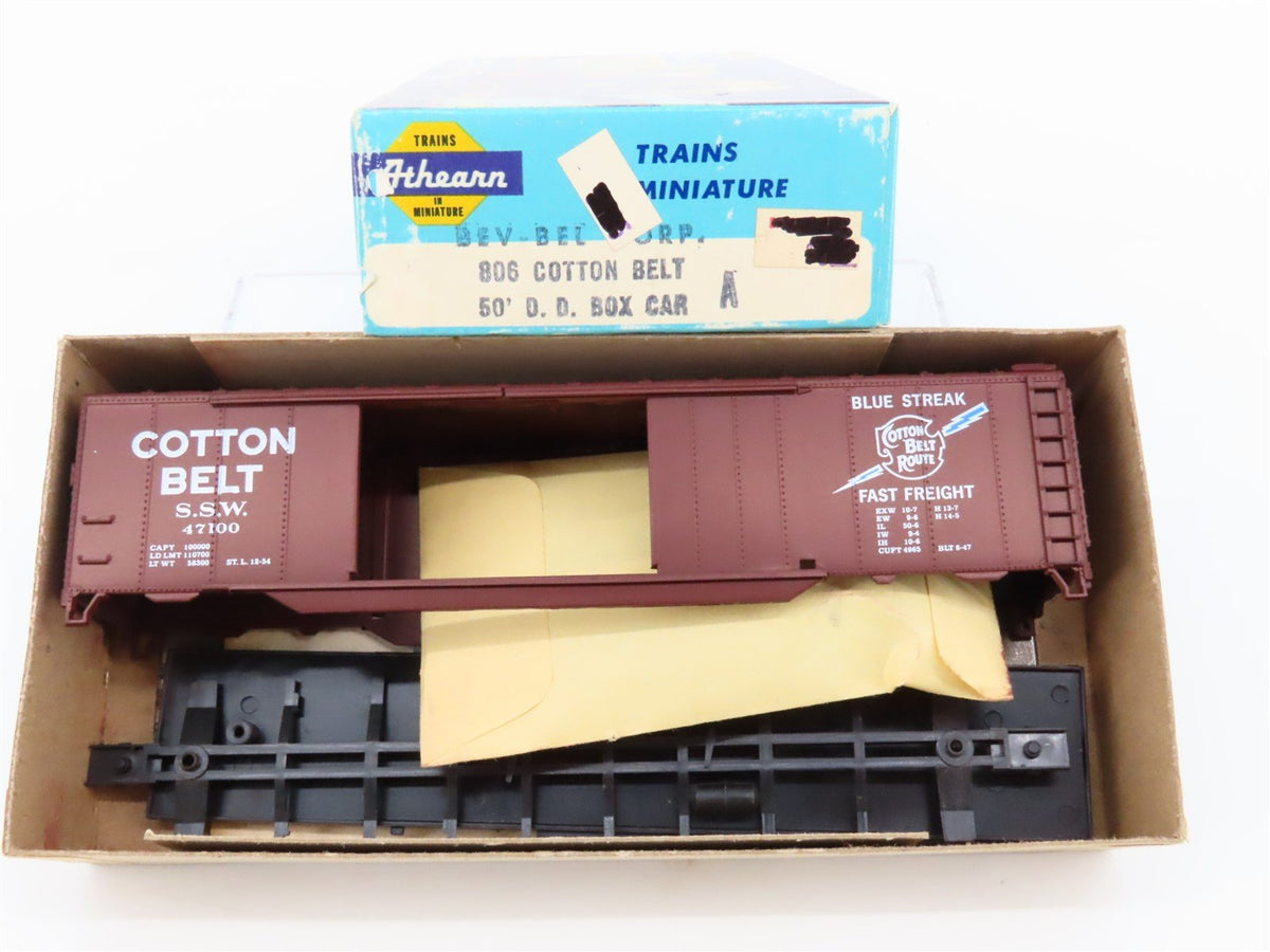 HO Athearn Bev-Bel Kit #806 SSW Cotton Belt 50&#39; Double Door Box Car #47100