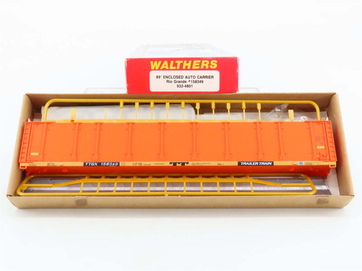 HO Scale Walthers Kit #932-4801 TTGX Rio Grande 89&#39; Auto Carrier #158349