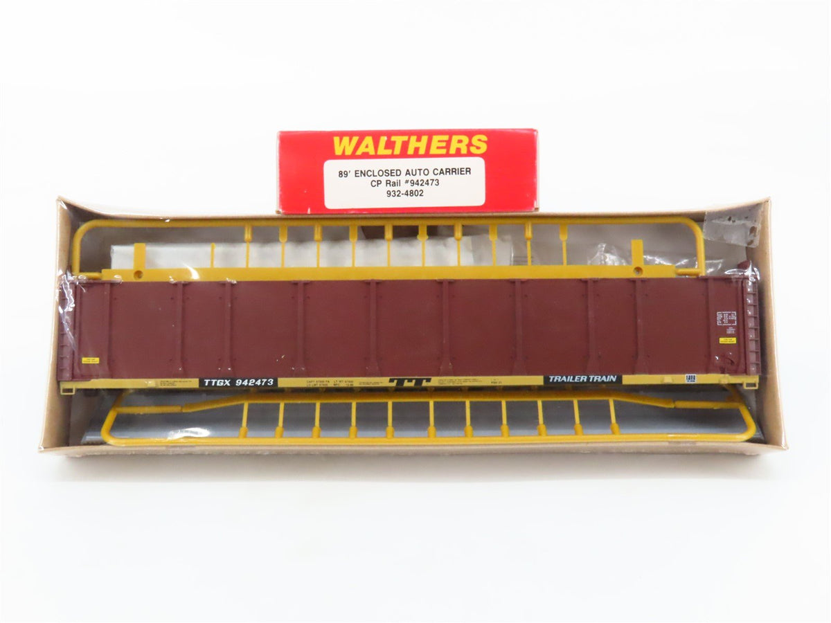 HO Scale Walthers Kit #932-4802 TTGX CP Rail 89&#39; Auto Carrier #942473 - Sealed