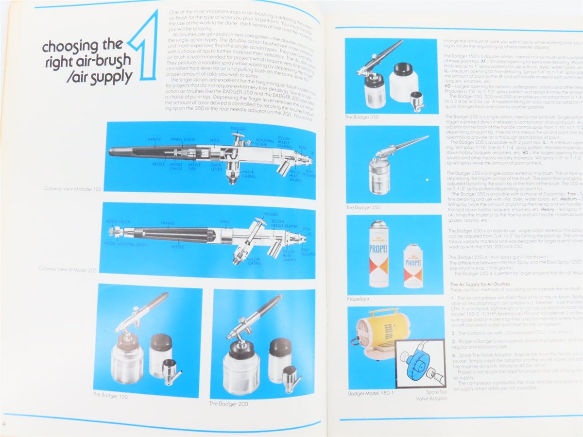 Badger Hobby &amp; Craft Guide To Air-Brushing by Carl Caiati ©1978 SC Booklet