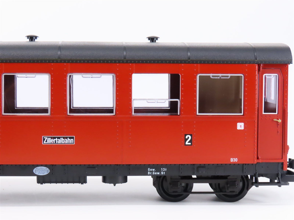 G Scale LGB 20705 Zillertalbahn Steam Train Set w/ 3 Passenger Cars