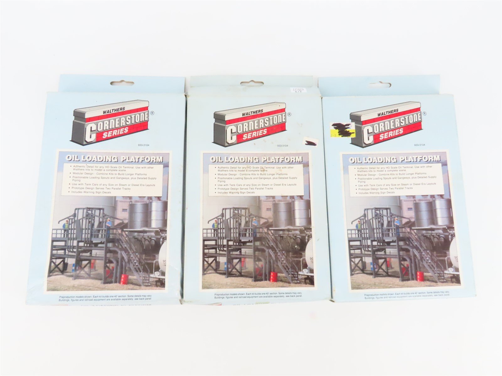 LOT of 3 HO 1/87 Scale Walthers Cornerstone Kits #933-3104 Oil Loading Platforms