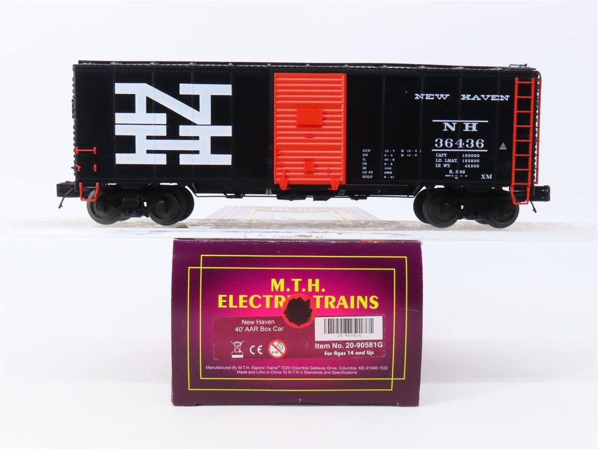 O Gauge 3-Rail MTH 20-90581G NH New Haven 40&#39; Single Door Box Car #36436