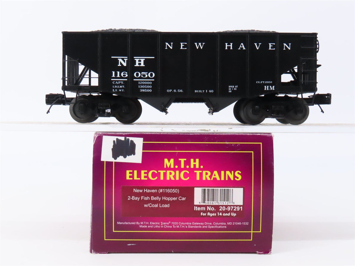 O Gauge 3-Rail MTH 20-97291 NH New Haven Railroad 2-Bay Coal Hopper #116050