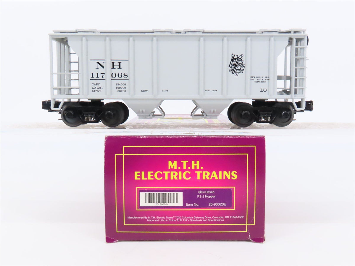 O Gauge 3-Rail MTH 20-90020E NH New Haven Railroad 2-Bay Covered Hopper #117068