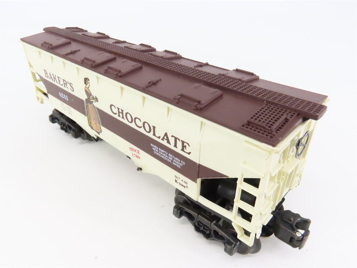 O Gauge 3-Rail K-Line K6243 Baker&#39;s Chocolate 2-Bay Covered Hopper #6243