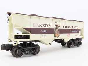 O Gauge 3-Rail K-Line K6243 Baker's Chocolate 2-Bay Covered Hopper #6243