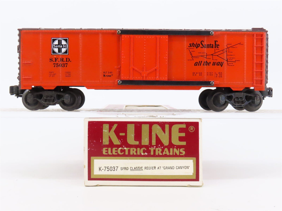 O Gauge 3-Rail K-Line K-75037 SFRD Santa Fe Grand Canyon Reefer #75037