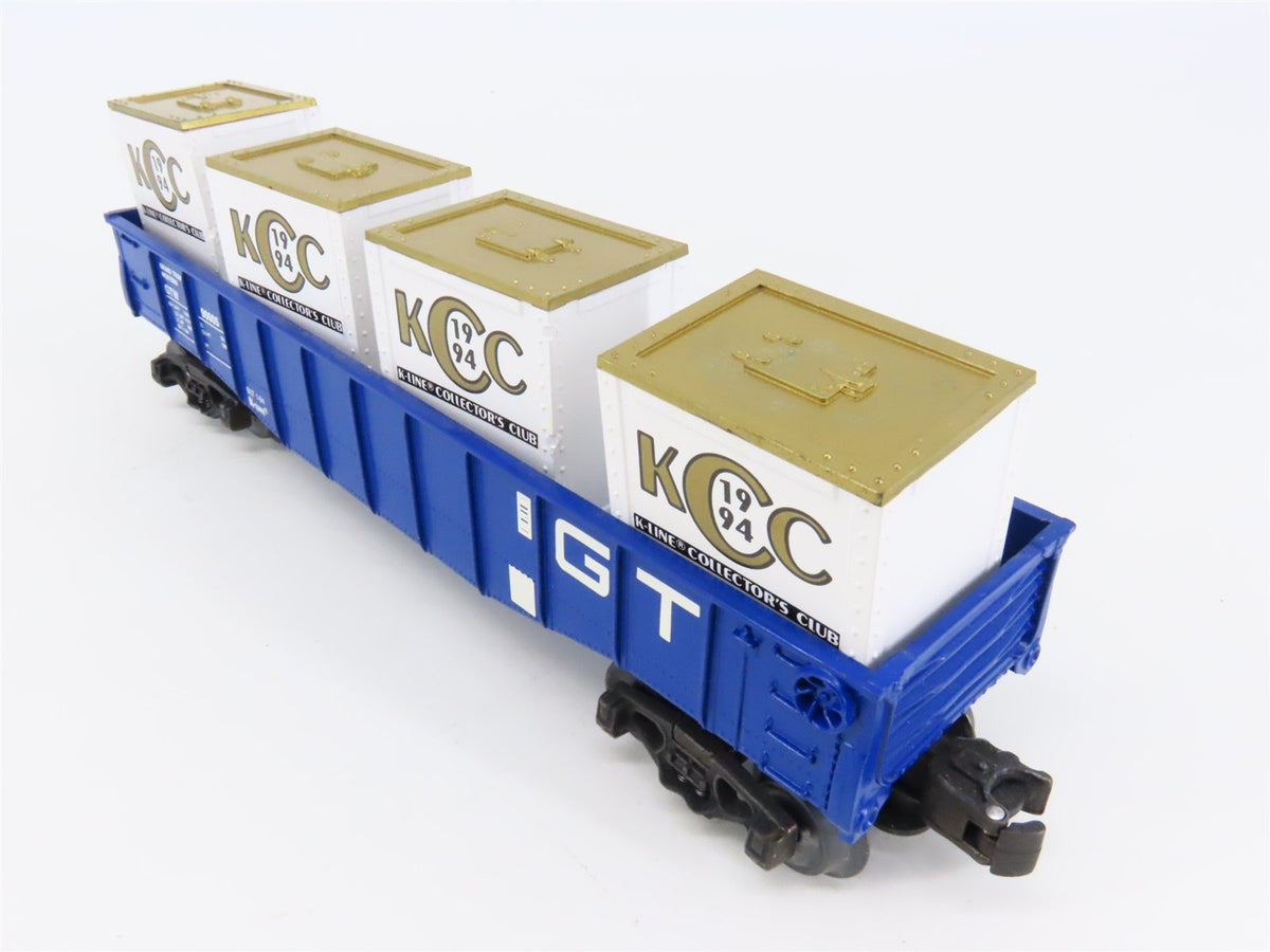 O Gauge 3-Rail K-Line K90005IC KCC GTW Collector&#39;s Club Gondola #90005 w/ Crates