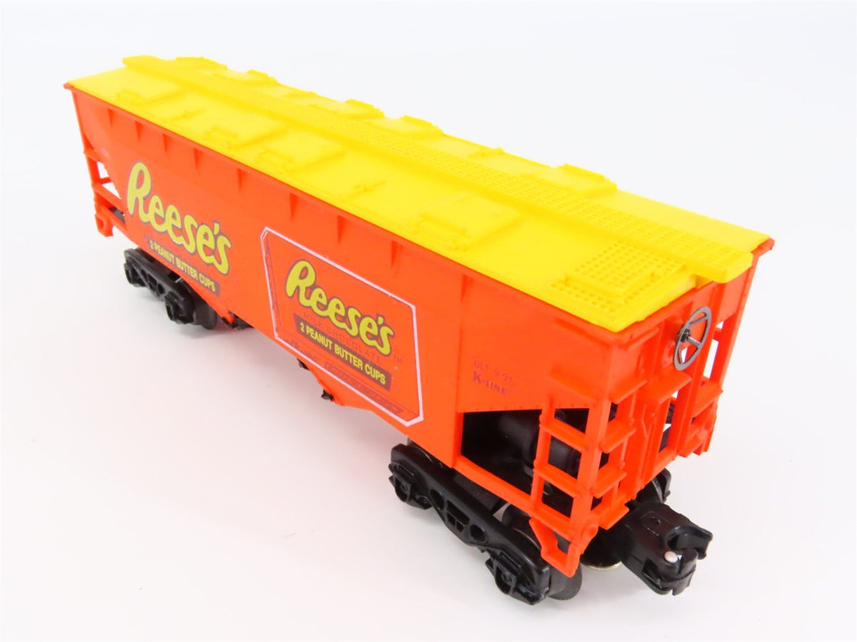 O Gauge 3-Rail K-Line Reese&#39;s Peanut Butter Cups 2-Bay Covered Hopper #6240