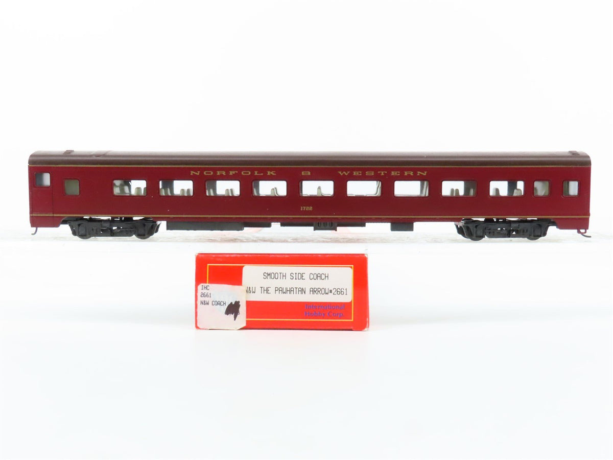 HO Scale IHC 2661 N&amp;W Norfolk &amp; Western Powhatan Arrow Coach Passenger #1722