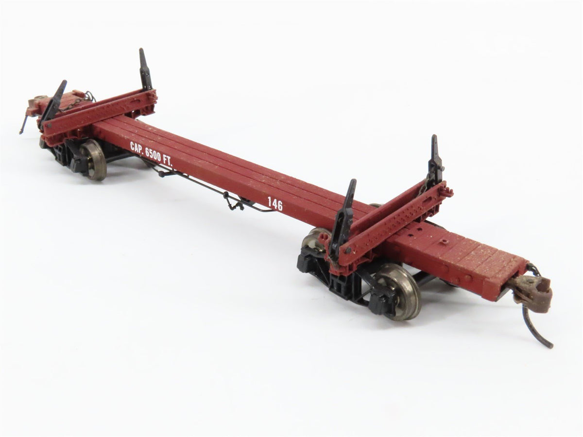 HO Scale Rivarossi R2317 West Side Lumber Log Car #146 &amp; #153 Set of 2