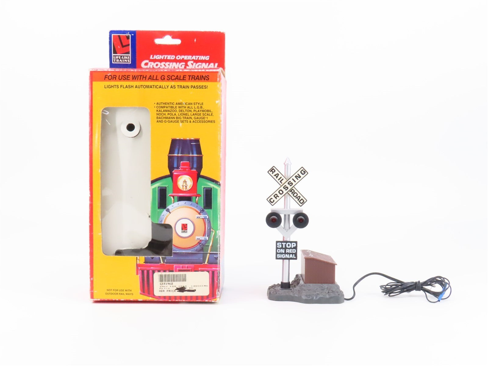 G Scale Life-Like 1962 Lighted Operating Crossing Signal