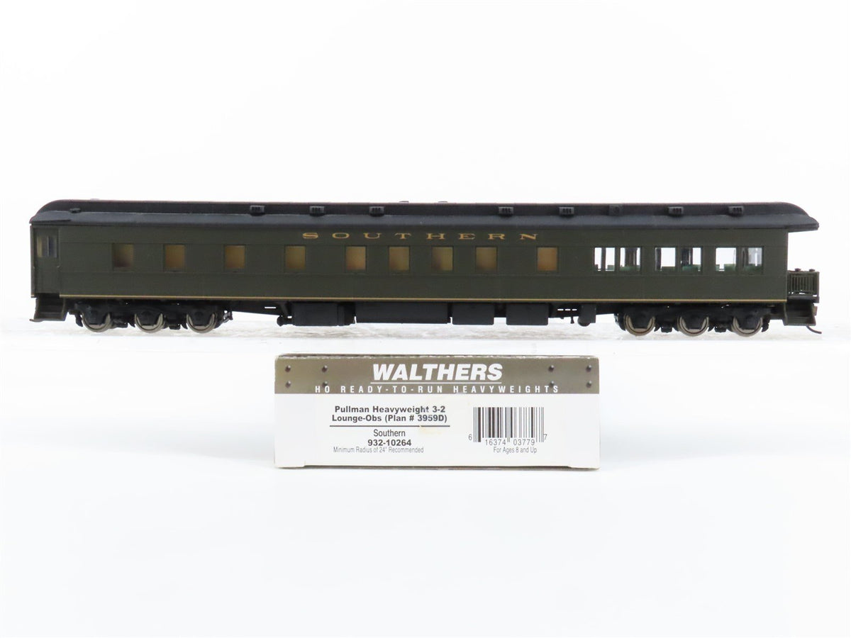 HO Walthers 932-10264 SOU Southern Pullman Heavyweight Lounge-Obs Passenger