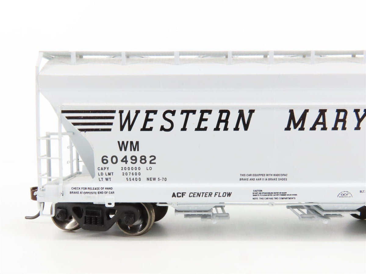 HO Scale Athearn 93918 WM Western Maryland Railroad 2-Bay Covered Hopper #604982