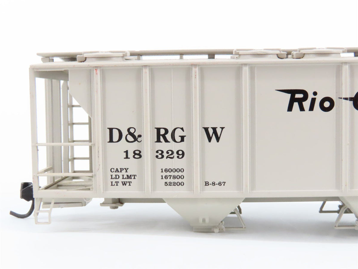 HO Scale Atlas 1811 D&amp;RGW Rio Grande Railroad 2-Bay Covered Hopper #18329