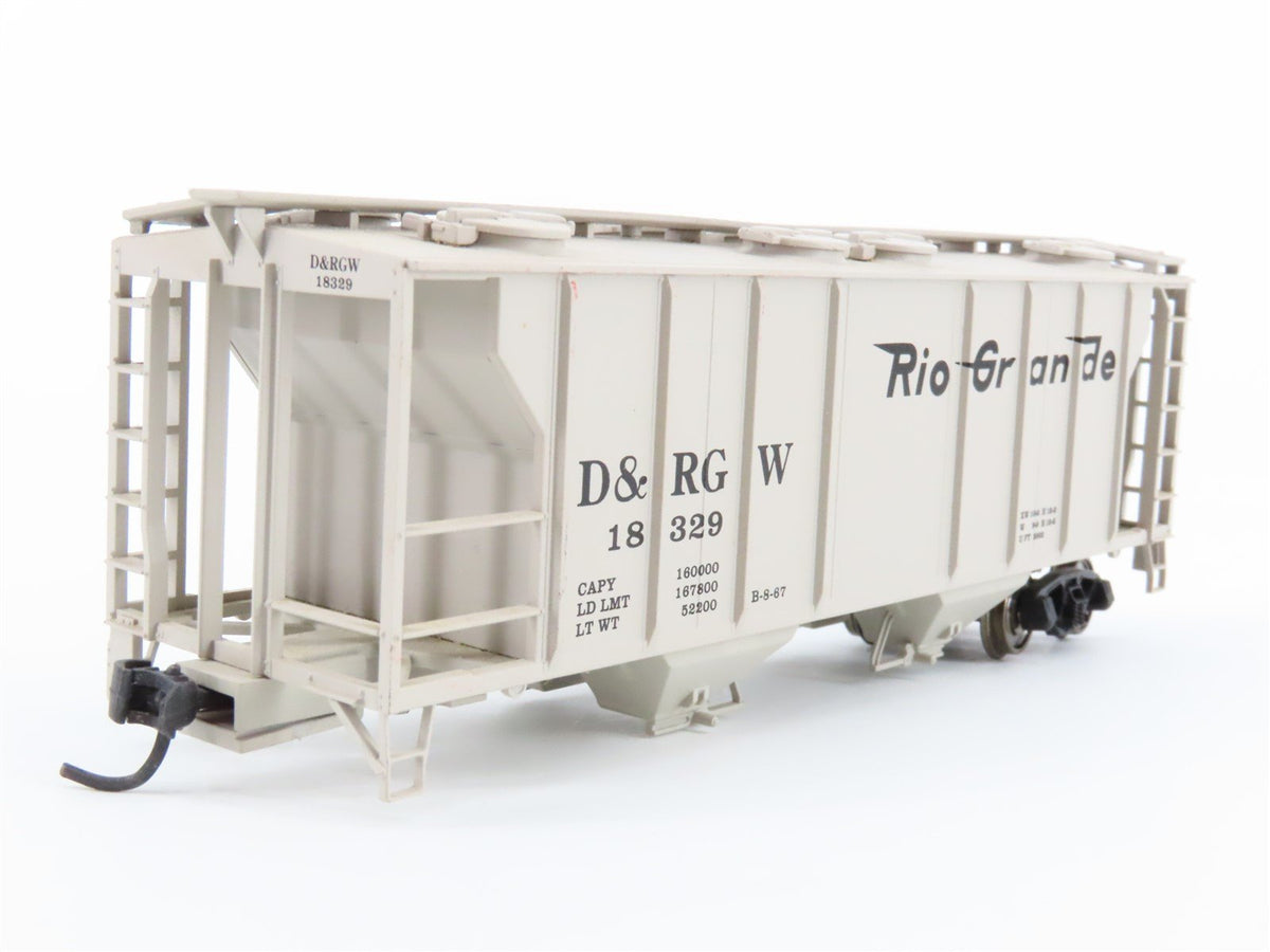 HO Scale Atlas 1811 D&amp;RGW Rio Grande Railroad 2-Bay Covered Hopper #18329