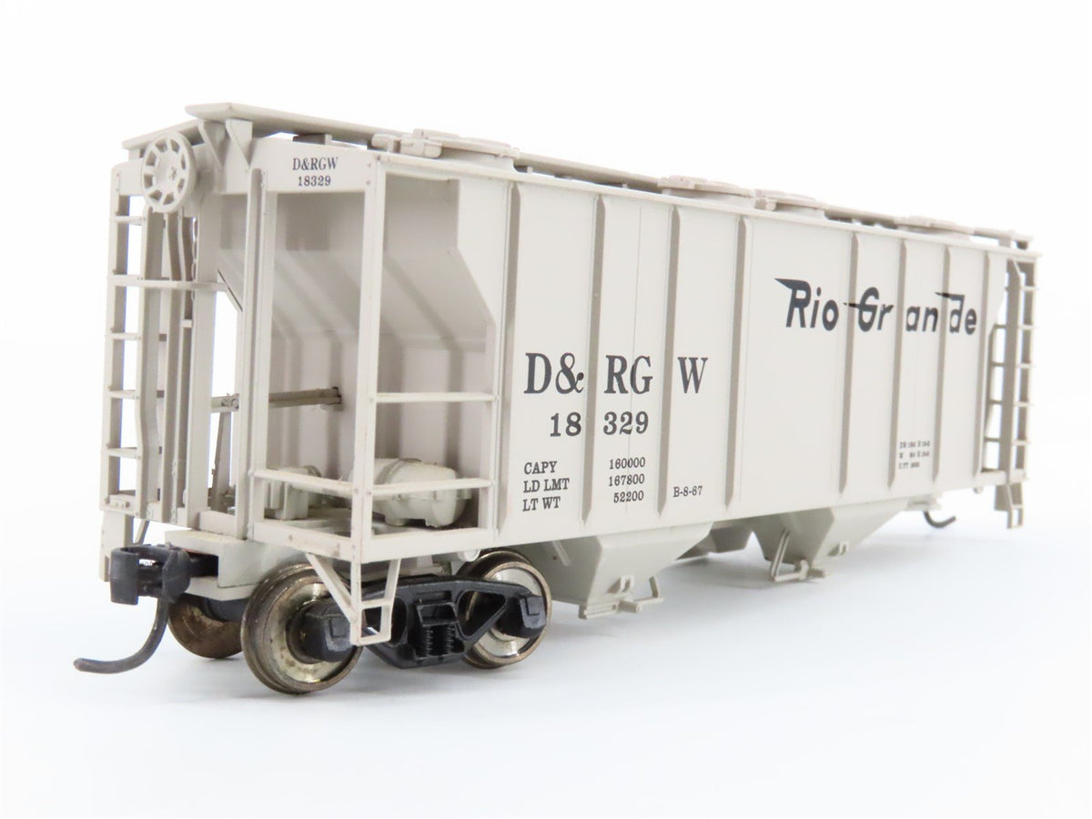 HO Scale Atlas 1811 D&amp;RGW Rio Grande Railroad 2-Bay Covered Hopper #18329