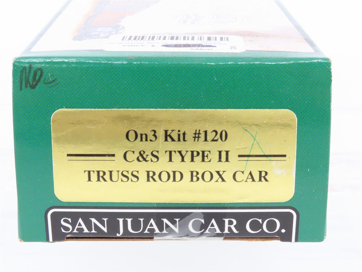 On3 Scale San Juan Car Co. Kit #120 C&amp;S Colorado &amp; Southern Truss Rod Box Car