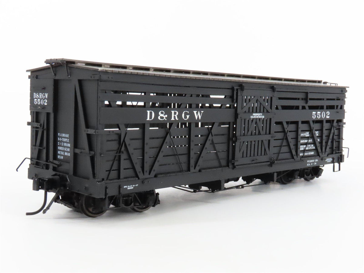 On3 Scale San Juan Car Co. D&amp;RGW Rio Grande Railroad Stock Car #5502