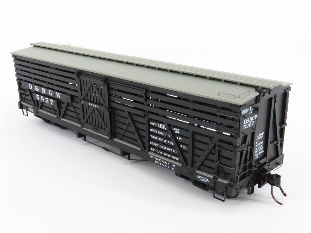 On3 Scale San Juan Car Co. D&amp;RGW Rio Grande Railroad 34&#39; Stock Car #5957