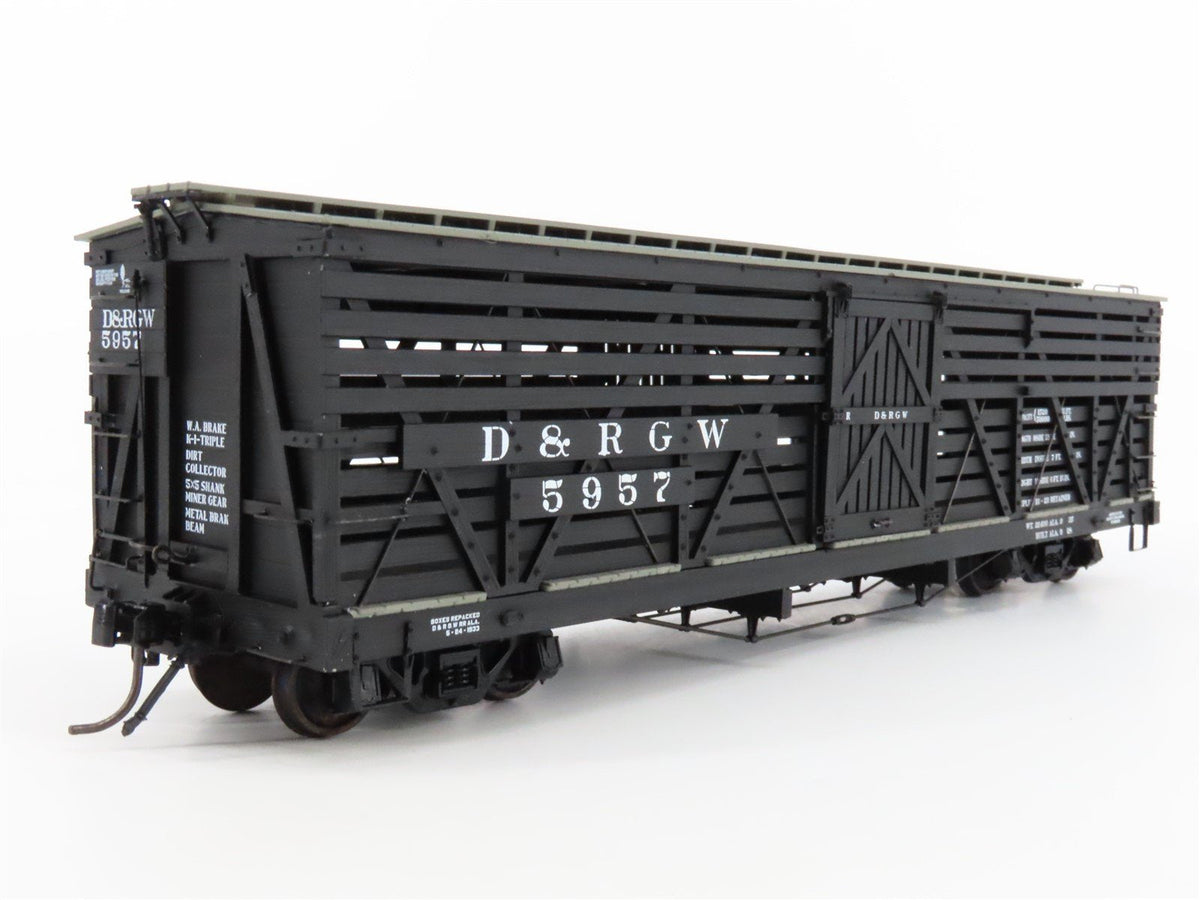 On3 Scale San Juan Car Co. D&amp;RGW Rio Grande Railroad 34&#39; Stock Car #5957