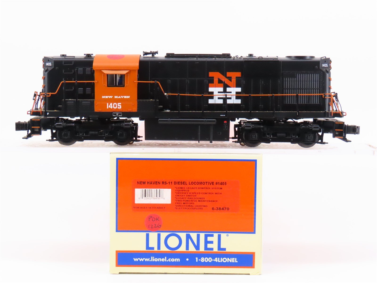 O Gauge 3-Rail Lionel 6-38470 NH New Haven RS11 Diesel Loco #1405 w/Sound