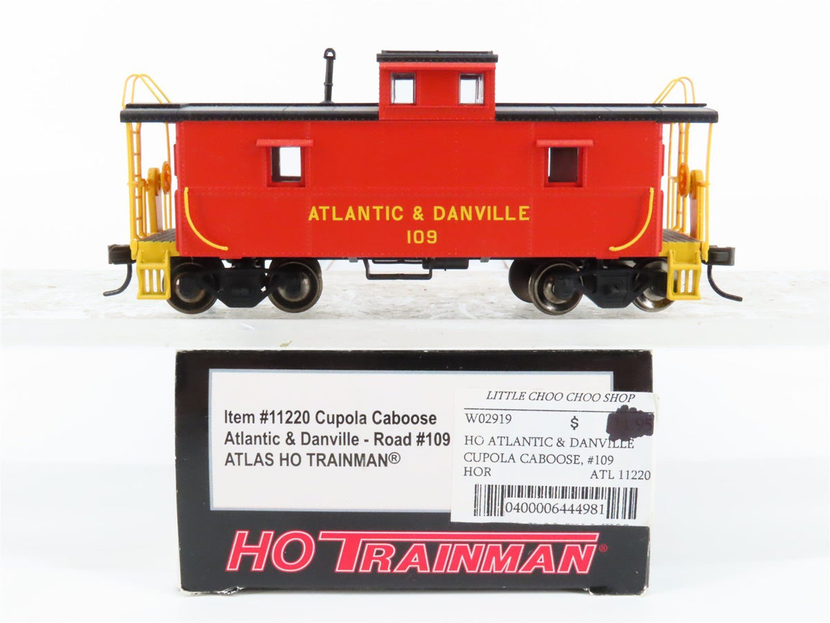 HO Scale Atlas Trainman 11220 A&amp;D Atlantic &amp; Danville Cupola Caboose #109